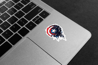 Captain America Shield Brushstroke Premium Vinyl Stickers