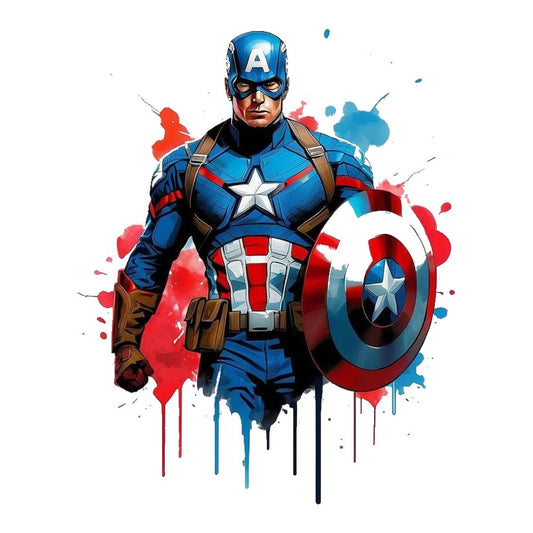Captain America Splash Art Premium Vinyl Stickers