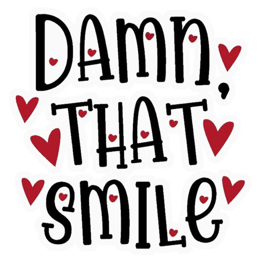 Damn, That Smile Premium Vinyl Stickers