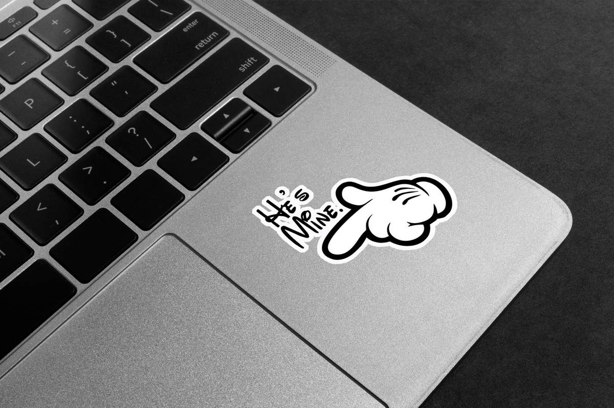 He's Mine Mickey Hand Premium Vinyl Stickers