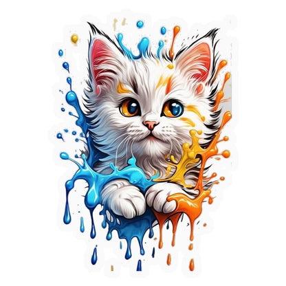 Colorful Splash Kitty Premium Vinyl Stickers