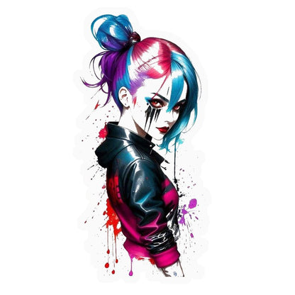 Cyberpunk Girl Premium Vinyl Stickers