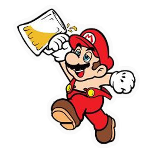 Mario Drinking Beer Premium Vinyl Stickers