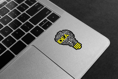 Idea Word Cloud Bulb Premium Vinyl Stickers