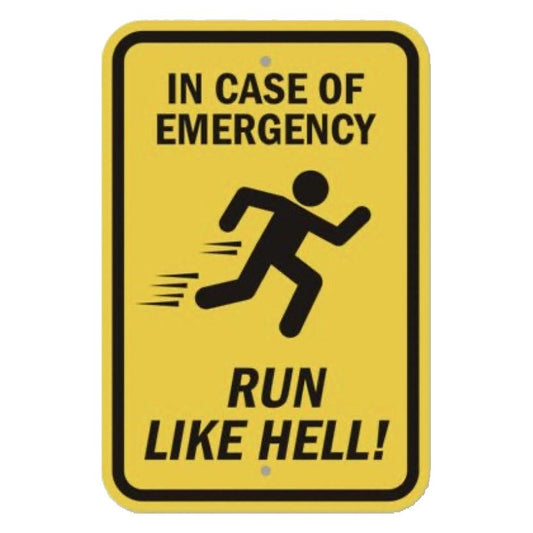In Case Of Emergency Run Like Hell Premium Vinyl Stickers
