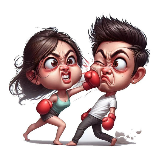 Couple Boxing Match Premium Vinyl Stickers