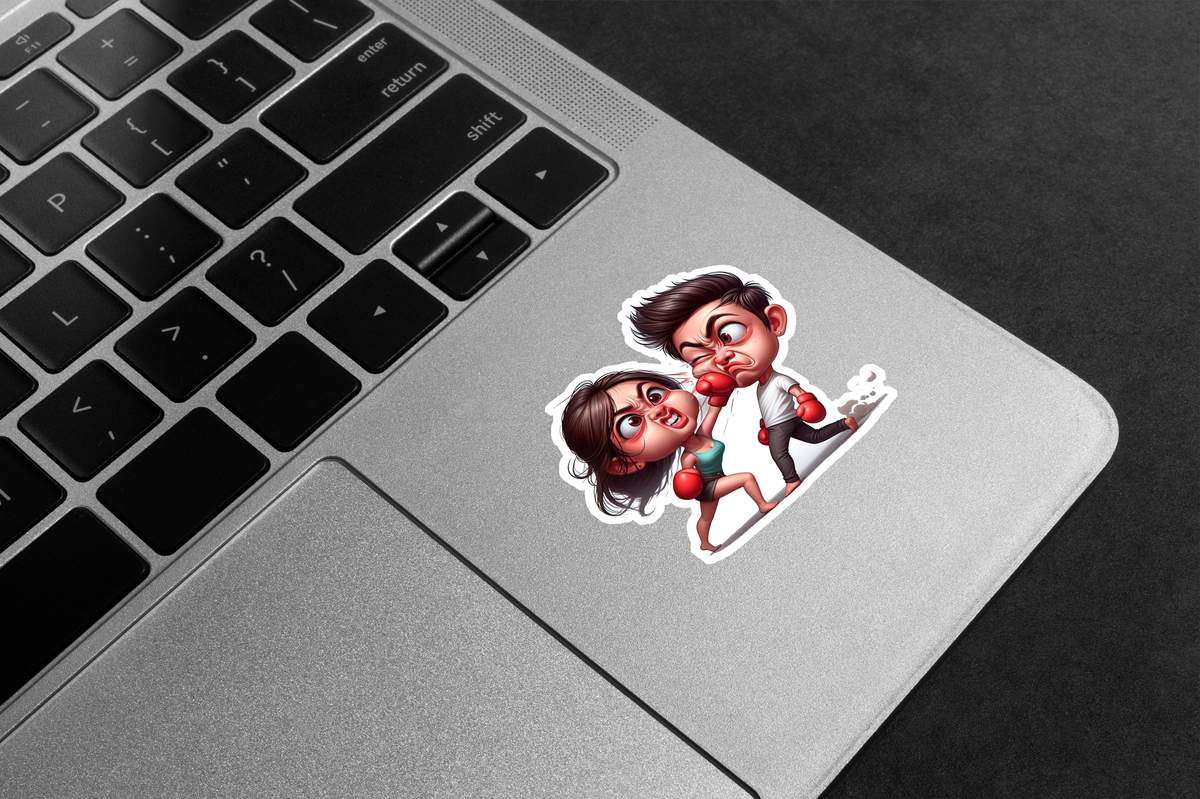 Couple Boxing Match Premium Vinyl Stickers