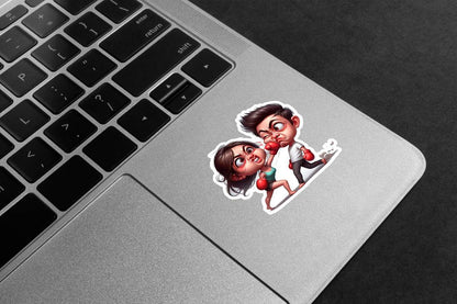 Couple Boxing Match Premium Vinyl Stickers