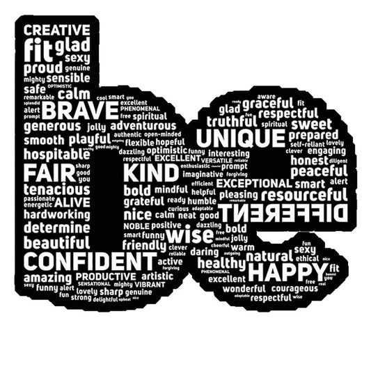 Positive Affirmations Word Cloud Premium Vinyl Stickers