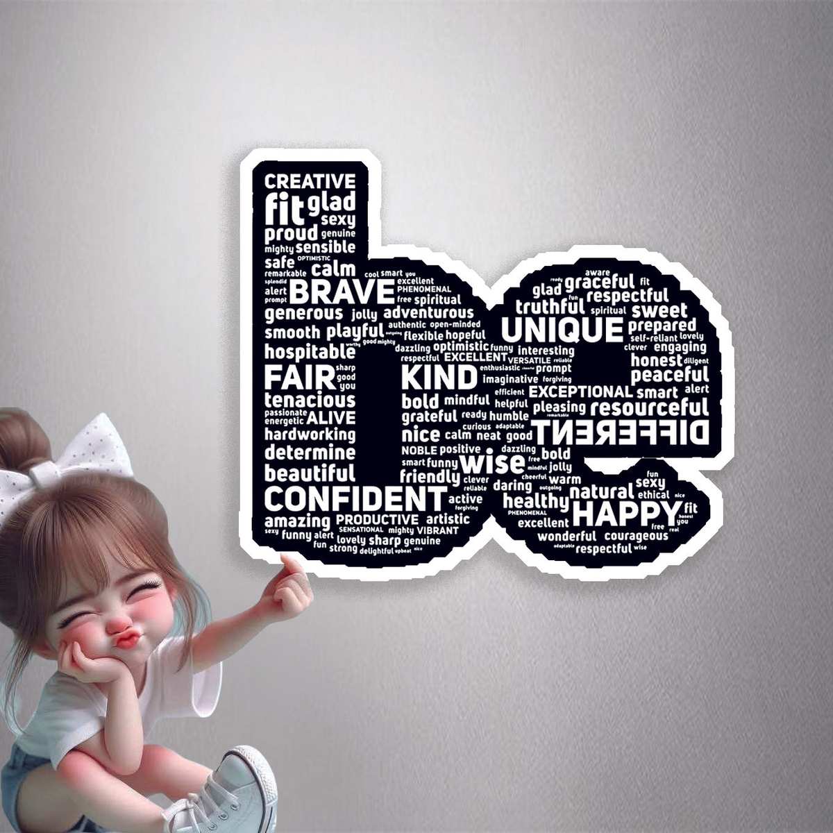 Positive Affirmations Word Cloud Premium Vinyl Stickers