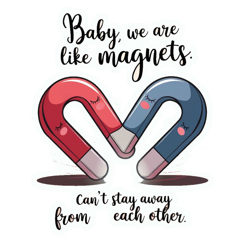 Baby We Are Like Magnets Premium Vinyl Stickers