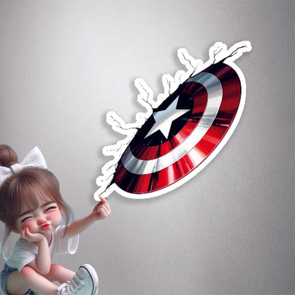 Captain America Shield Crack Premium Vinyl Stickers