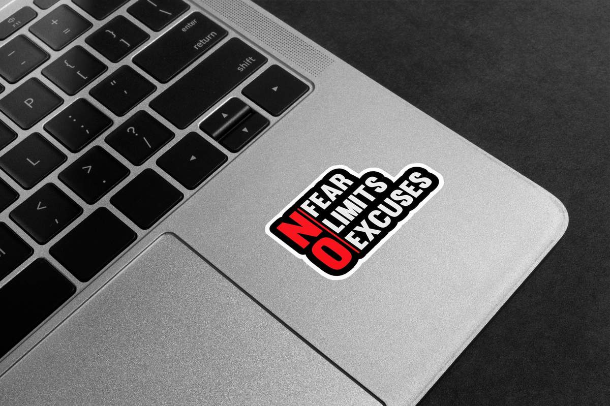No Fear, No Limits, No Excuses Premium Vinyl Stickers