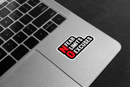 No Fear, No Limits, No Excuses Premium Vinyl Stickers