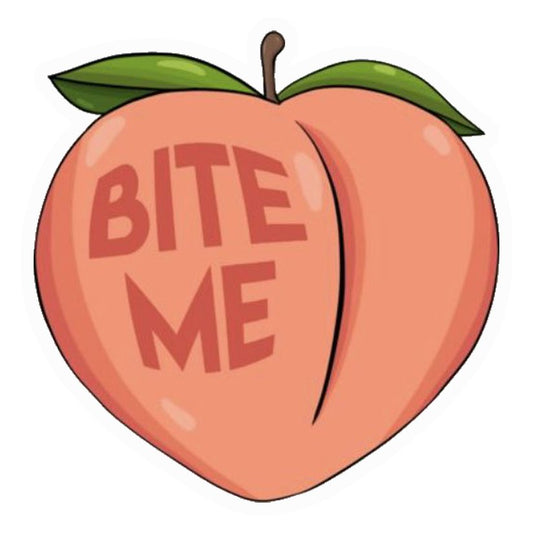 Bite Me Peach Premium Vinyl Stickers