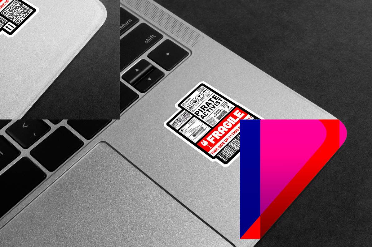 Pirate Activist Fragile Label Premium Vinyl Stickers