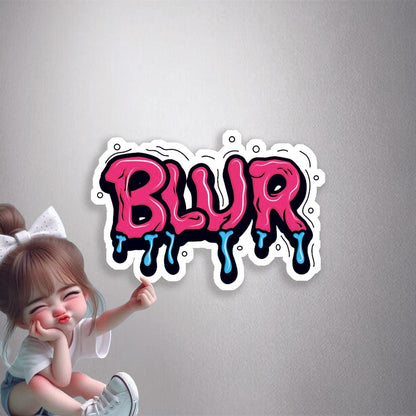 Pink Blur Graffiti Premium Vinyl Stickers