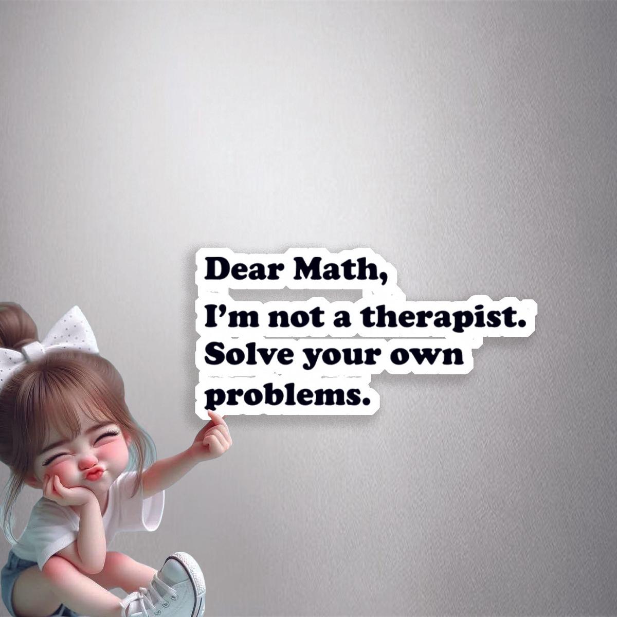 Dear Math, Solve Your Own Problems Premium Vinyl Stickers