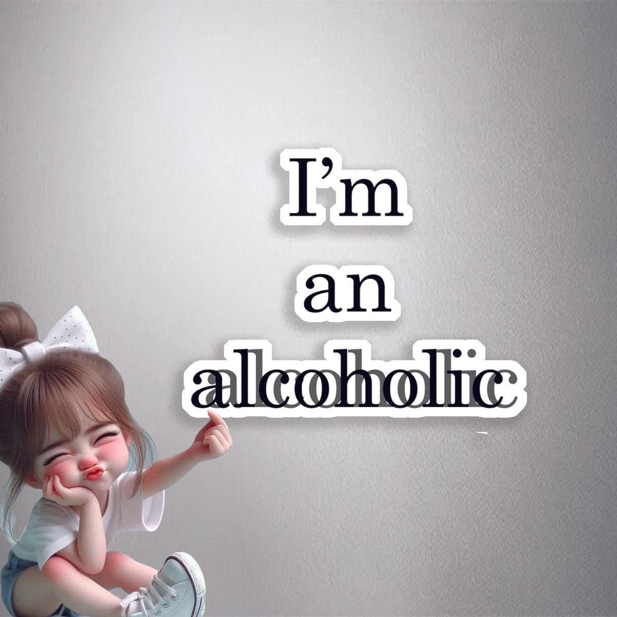 I'm An Alcoholic Typography Premium Vinyl Stickers
