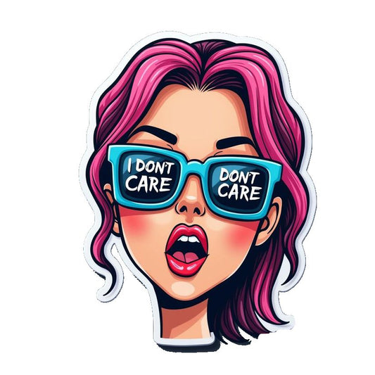 Pink Hair Don't Care Premium Vinyl Stickers