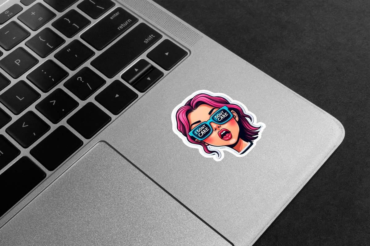 Pink Hair Don't Care Premium Vinyl Stickers