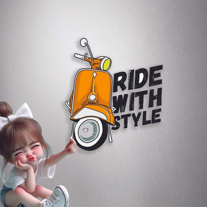 Ride With Style Scooter Premium Vinyl Stickers