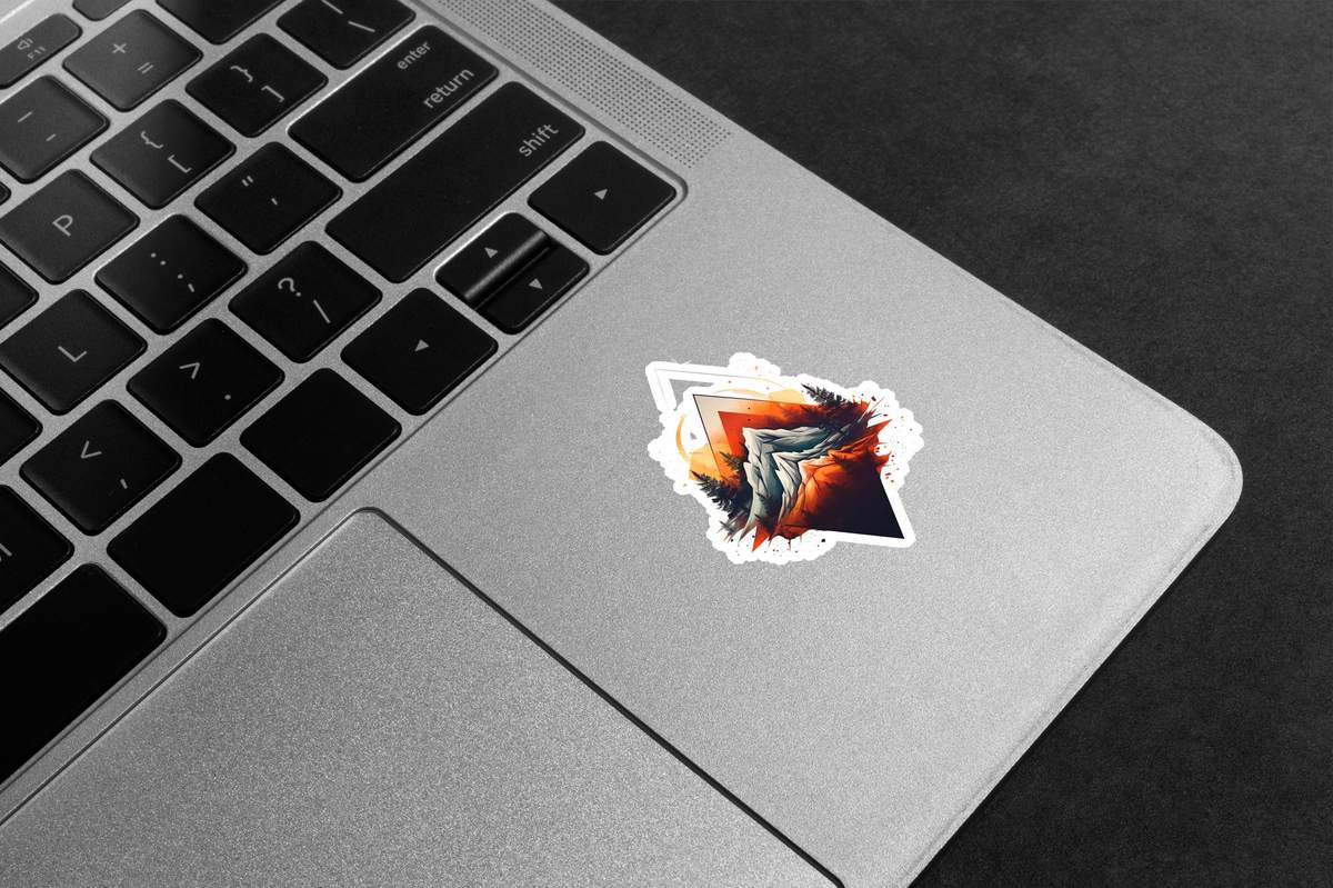 Geometric Mountain Forest Premium Vinyl Stickers