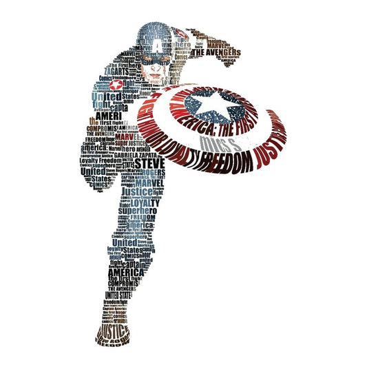 Captain America Word Art Premium Vinyl Stickers