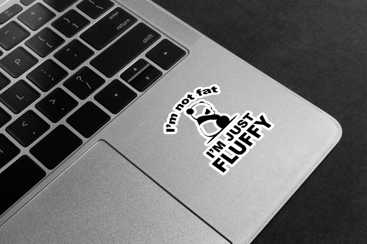 Not Fat Just Fluffy Panda Premium Vinyl Stickers