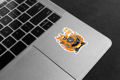 I'm Fine Burning Skeleton Premium Vinyl Stickers
