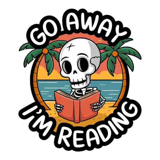 Go Away Reading Skeleton Premium Vinyl Stickers