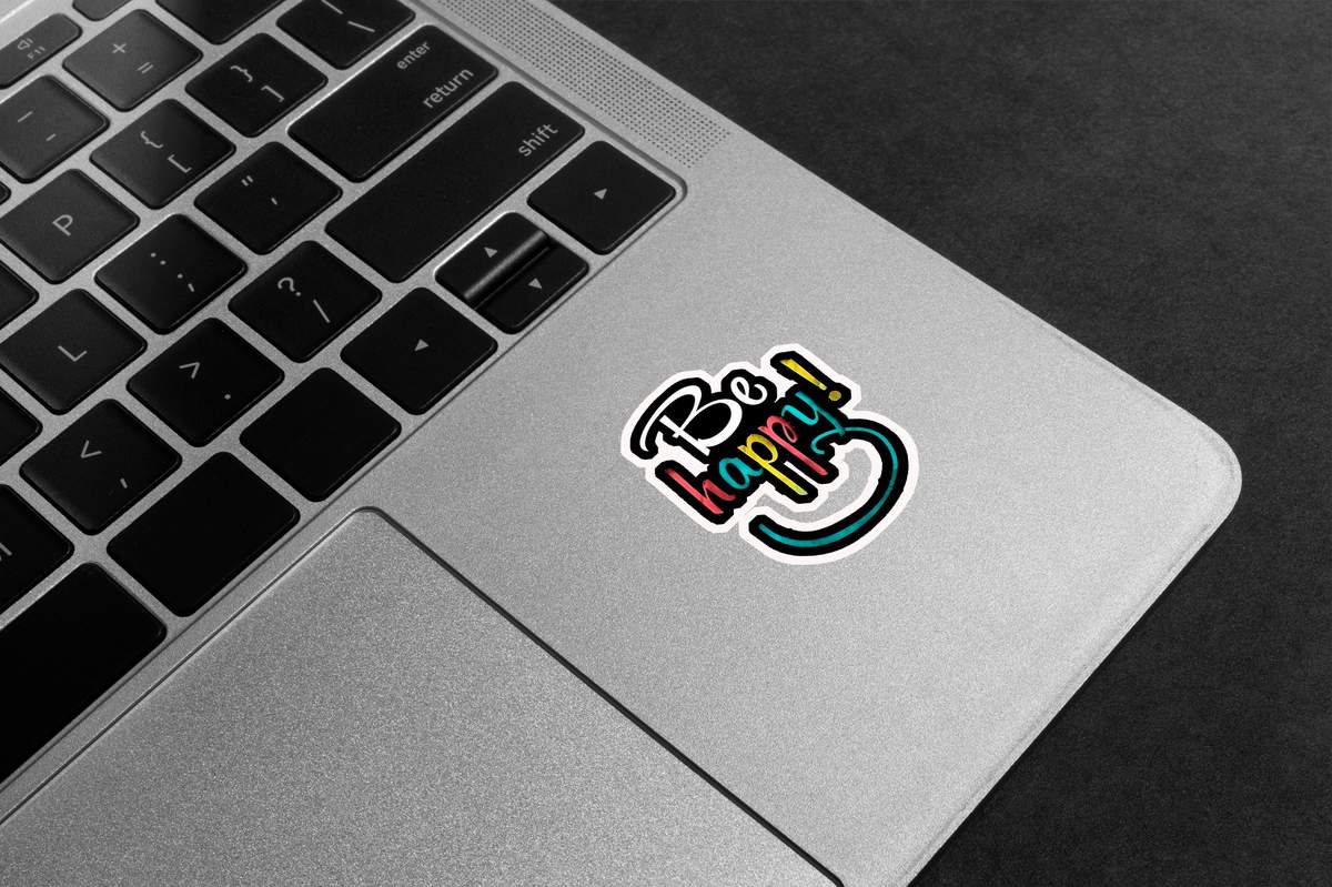 Be Happy Colourful Premium Vinyl Stickers