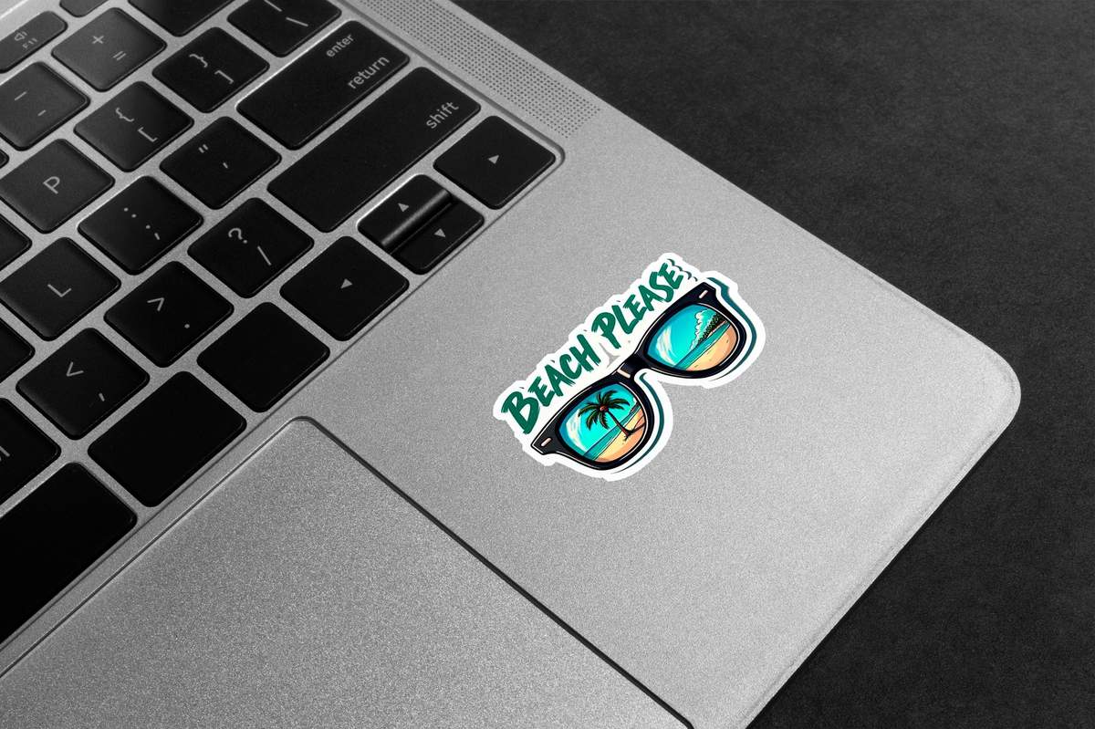 Beach Please Sunglasses Premium Vinyl Stickers