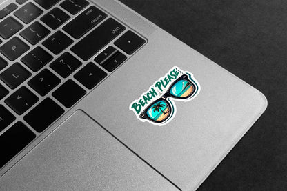 Beach Please Sunglasses Premium Vinyl Stickers