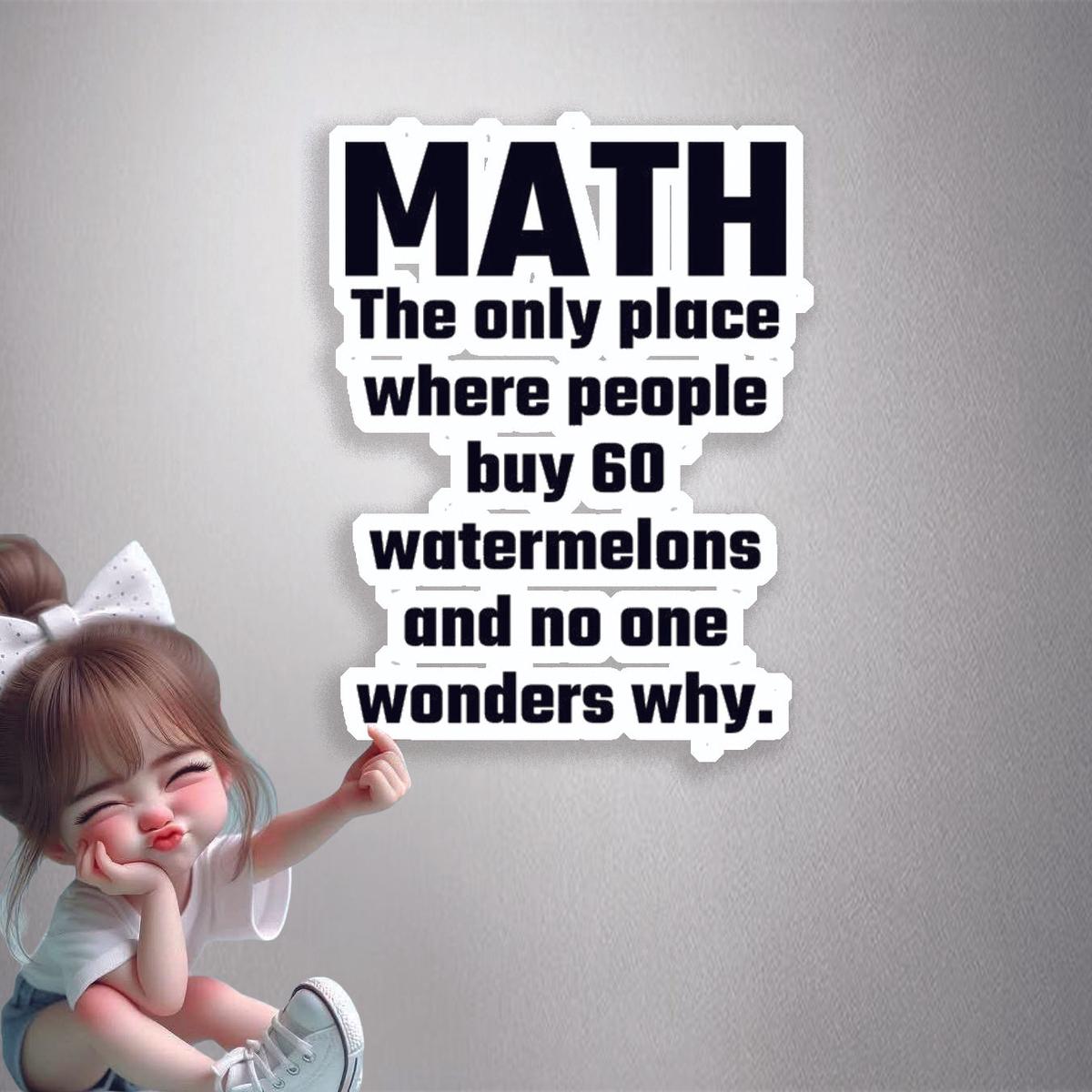 Math Watermelon Joke Premium Vinyl Stickers