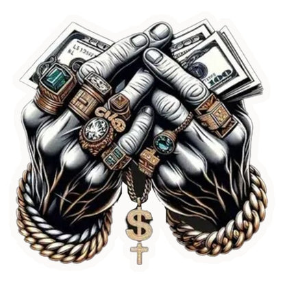 Money Hands Bling Premium Vinyl Stickers