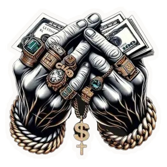 Money Hands Bling Premium Vinyl Stickers