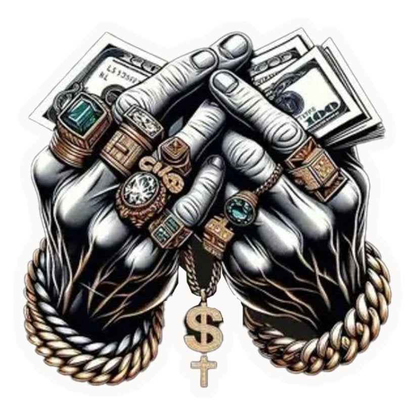 Money Hands Bling Premium Vinyl Stickers