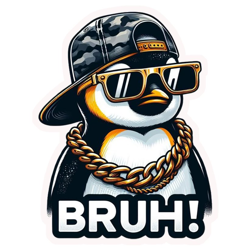 Bruh Penguin Swag Premium Vinyl Stickers