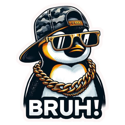 Bruh Penguin Swag Premium Vinyl Stickers