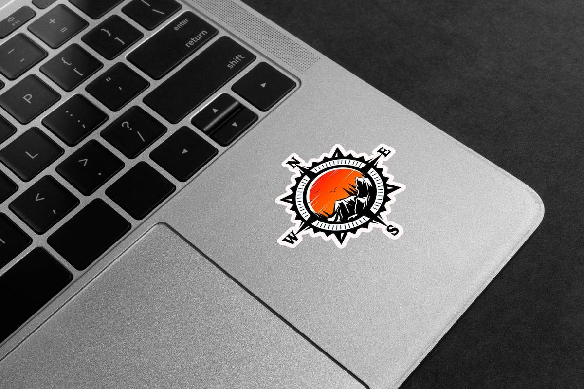 Adventure Compass Sunset Premium Vinyl Stickers