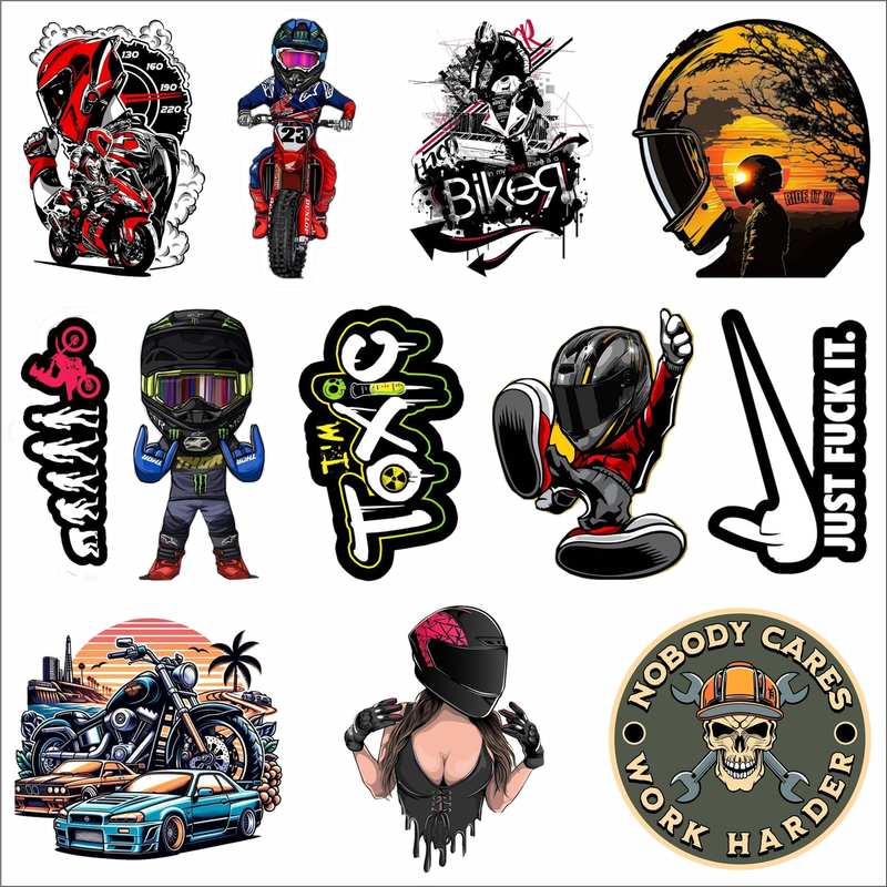 Biker & Money Motivation Stickers Pack – Street Style Vinyl Decals