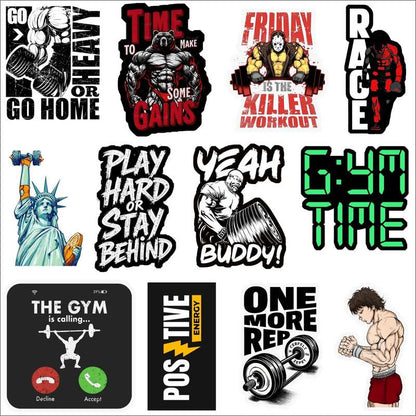 Gym Motivation Sticker Pack – Fitness Quotes & Workout Vinyl