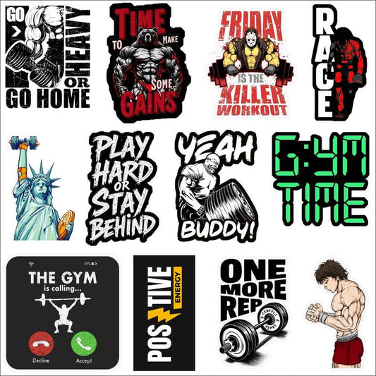 Gym Motivation Sticker Pack – Fitness Quotes & Workout Vinyl