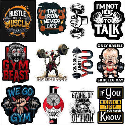 Gym Motivation Sticker Pack – Fitness Quotes & Workout Vinyl