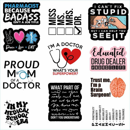 Medical & Doctor Life Stickers – Funny Healthcare Quotes Pack