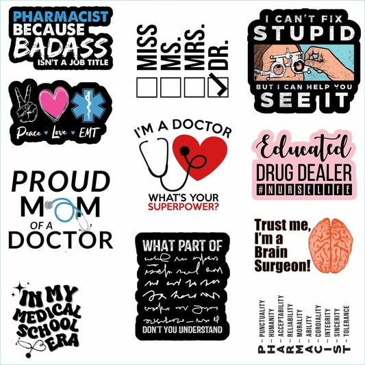 Medical & Doctor Life Stickers – Funny Healthcare Quotes Pack