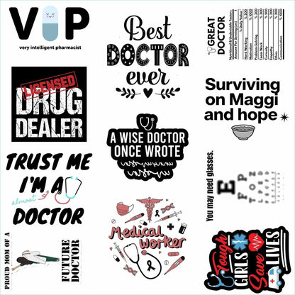 Medical & Doctor Life Stickers – Funny Healthcare Quotes Pack