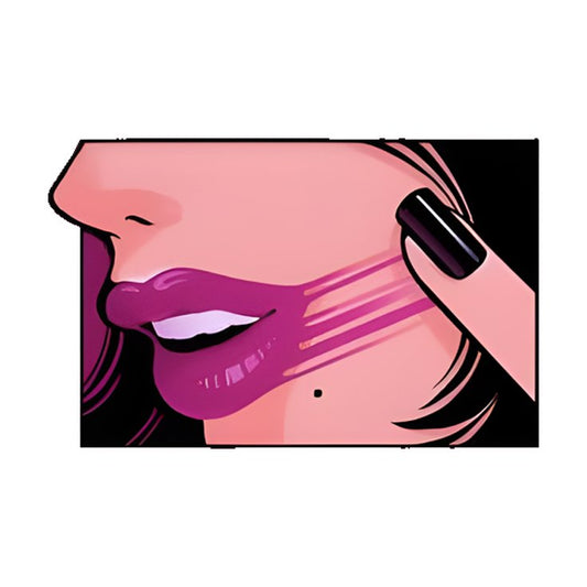 Girl with Spreaded Lipstick