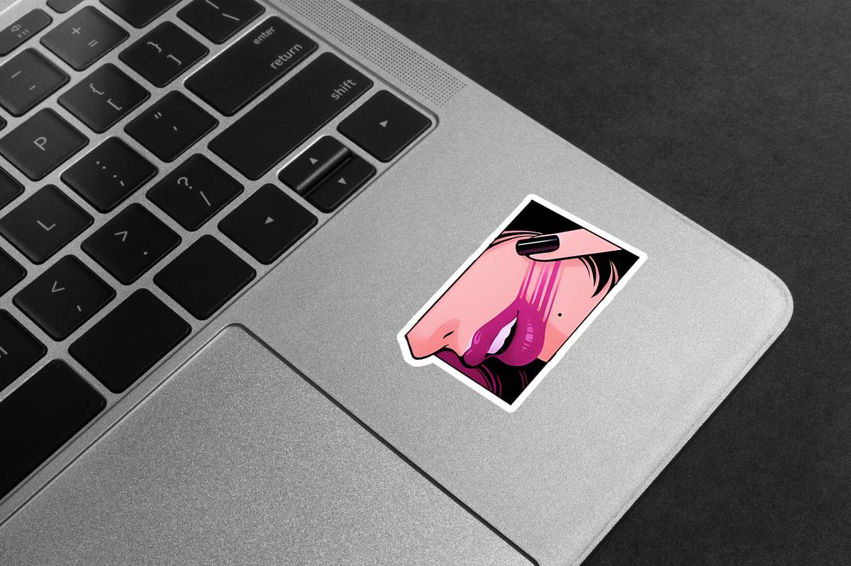 Girl with Spreaded Lipstick
